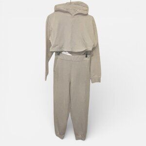 Lululemon Relaxed Jogger All Yours Cropped Hoodie Set EUC White Size 4 & 6 EUC